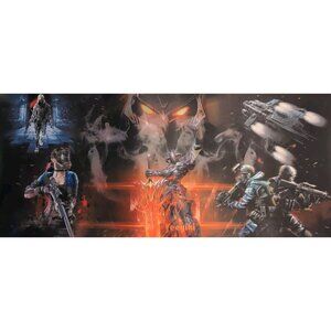 Large Size Gamer Soldier Spaceship Mouse Pad 36"x15"